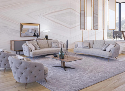 Chesterfield Möbel Sofagarnitur Wohnzimmer Set 5tlg Polstersofas Designer Sessel